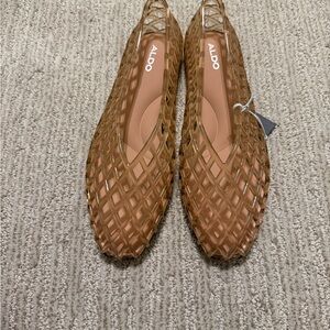Aldo Tan Lattice Jelly Flats